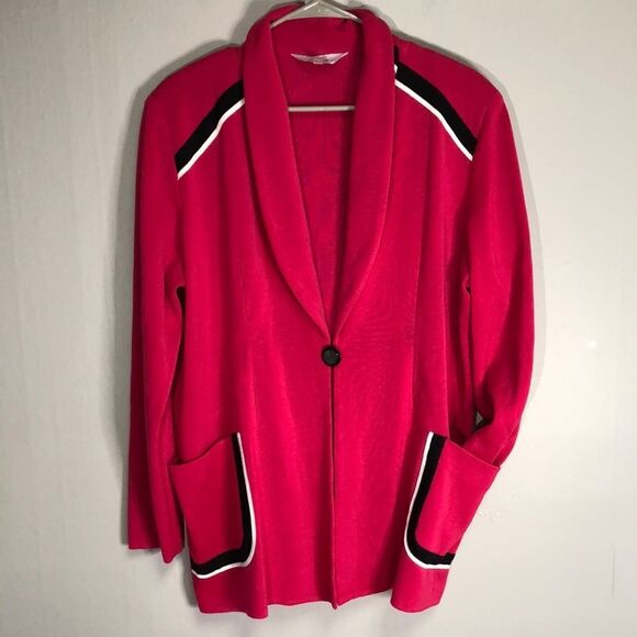 MISOOK EXCLUSIVELY one button knit blazer pockets size 1X - Picture 1 of 7
